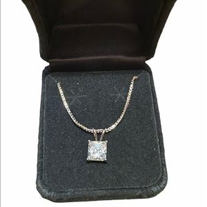 Square cubic zirconia necklace